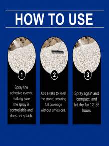 Jue-Fish Gravel Bonding Adhesive - Strong Adhesion + Waterproof & UV Resistant For Pebbles, Agates & Natural Stones. Suitable For Wall Tiling, Landscaping, Fast Drying, Non-Yellowing, Odorless Natural Bonding Agent