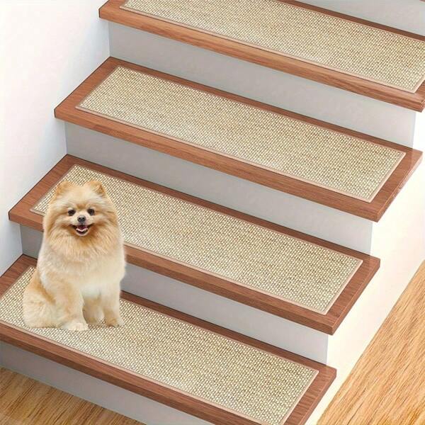 1pc/15pcs Anti-Slip Stair Mats, Indoor Anti-Slip Carpet, Wooden Step Stair Slides, Self-Adhesive And Washable Floor Mats, Soft Anti-Slip Washable And Reusable Tape, Tear And Stick, Easy To Use, 8x30 Inch