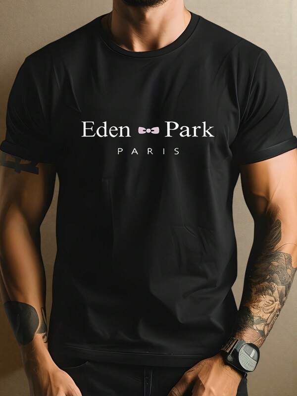 T-shirt manches courtes homme Eden Park Paris, col rond, 220 g/m², été, pur coton, manches courtes (1 pièce)