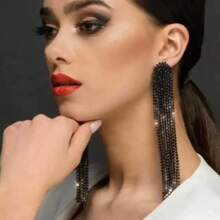 Par de pendientes con colgantes de cristal, elegantes y sensuales, para uso en discoteca, para mujeres