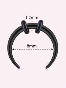 CIZME Different Style Nose Ring, Black Red Nose Ring Septum Horseshoe Earring Eyebrow Lip Helix Tragus Cartilage Piercing Ring, Mustache Shape Nose Piercing, Tongue Ring, Fake Nose Ring CZ African Nose Cuffs, Nose Rings Clip On Nose Jewelry For Woman Gift For Party