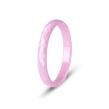 1 Pc Hypoallergenic Ceramic & Enamel Ring For Her And Him, 3mm Wide Black White Pink Green Wedding Band For Women & Men, Unisex Comfort Fit Jewelry Gift - Faceted Ceramic - View 8