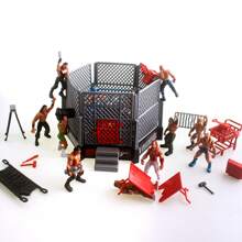 Wrestling Arena Model Playset - Muscular Gladiator Action Figure Toys, Roleplay Playset