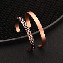 1pc Pure Copper Jewelry Set Adjustable Bracelet Hammered Finish Health Energy Arthritis
