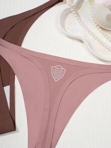 12pcs Assorted Sexy Seamless Bikini Thongs For Women, Soft Silk Underwear Set, Suitable For Beach, Valentine's Day, Christmas, Party - 彩色 - 查看 10