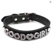 1件性感内衣配饰，水钻字母PU皮革项圈，男女通用朋克角色扮演黑色皮革颈圈，角色扮演配饰，性感内衣配饰，适合万圣节、圣诞节、情人节、约会、派对等场合。 - 彩色 - 查看 17