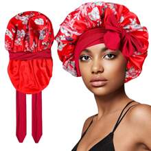 1/2/4/5Pcs Women's Bonnets Elastic Strap Style Silk Smooth Color Ding Hair Satin Bonnets Casual Home Daily Hair Care Bonnets