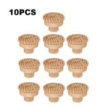 4-20pcs Round Wooden Cabinet Drawer Knobs Unfinished DIY Color Wardrobe Door Pulls Nordic Wood Cupboard Handles With Screws