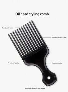1pc Multi-Functional Comb For Men, Professional Hairstylist Comb For Styling Pompadour, Faux Hawk, Textured Hairstyles, Suitable For All Hair Types, Unisex, PP (Polypropylene) Material, All Season