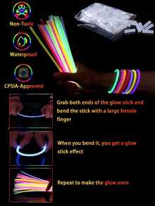 100支装多色荧光棒,派对荧光棒,派对装饰,高品质超亮荧光棒,彩色婚礼荧光棒,持久发光8-12小时,适用于派对、音乐会、酒吧、夜店等各种场合,荧光棒玩具,情人节派对,情人节配饰,婚礼,生日,母亲节,春季装饰,毕业季,派对照明用品,生日礼物,情人节礼物,送给她的最佳礼物 - 彩色 - 查看 4