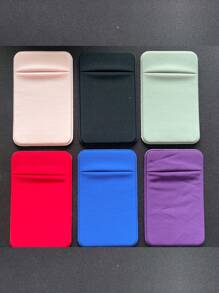 1 pieza Soporte universal de tarjetas para teléfono con pegatina, aplicable a varios modelos de teléfonos para almacenar tarjetas como tarjetas de autobús, tarjetas bancarias, tarjetas de identificación o monedas para evitar la pérdida de tarjetas