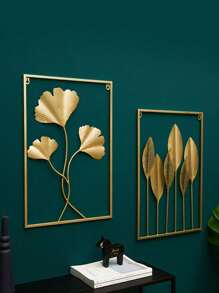 1pc Nordic Metal Leaf Iron Wall Hanging Decor, Plant Ginkgo Palm Maple Leaves Wall Pendant Mural Living Room Bedroom Home Decoration Room Decor Bedroom Decor Wall Decor