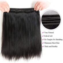 Straight Bundles Human Hair  Brazilian 24 26 28 30 Straight Hair 4 Bundles 100% Unprocessed Virgin Hair Weave Bundle Human Hair Extensions For Women  Natural Color - Natural Black - 查看 4