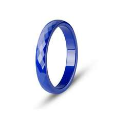 1 Pc Hypoallergenic Ceramic & Enamel Ring For Her And Him, 3mm Wide Black White Pink Green Wedding Band For Women & Men, Unisex Comfort Fit Jewelry Gift - Faceted Ceramic - View 5