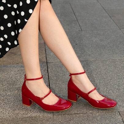  WEIDE Zapatillas de tacón elegantes para mujer tipo Mary Jane de tacón medio, zapatos para mujer para estudiantes y jóvenes elegantes, combinan con vestidos y faldas, ideales para ocasiones formales y eventos sociales