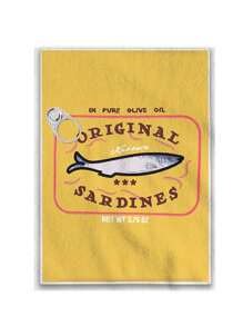 1 pièce Torchon de cuisine à sardine, torchon de cuisine imprimé de petits poissons de dessin animé, torchon de table de style ferme, torchon pour vaisselle de cuisine, torchon pour sécher la vaisselle de cuisine, cadeaux de fête, fournitures de cuisine