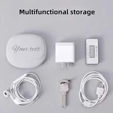 Individuell angefertigter Silikon Kopfhörer Aufbewahrungskoffer, tragbare Kabel & Ladegerät Organizer, mit Laser graviertem personalisierten Bluetooth Kopfhörer Tragetasche, kompakt & platzsparend, Kabel ordentlich verstaut, Text Individualisierung, elegantes Jahrestags Geschenk, geeignet als Urlaubsgeschenk