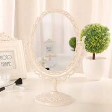 1PC Y2K Vintage Vanity Mirror - Rotating Cream Dressing Table Decor With Retro Frame, Dorm Essential Gift For Girls (Bedroom/Bathroom/Living Room) Gifts Birthday Graduation - Vintage Baroque Double Sided Mirror - View 13