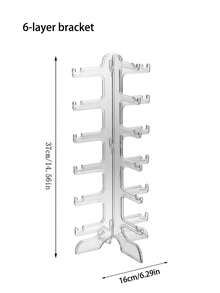 1 pieza Soporte de exhibición de 6 capas para 6 pares de gafas de sol transparentes, organizador para regreso a clases - transparente - Ver 12