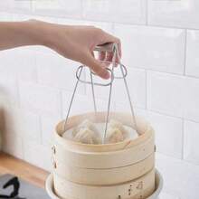 1-2pcs Foldable Stainless Steel Bowl Clip, Kitchen Tool Suitable For Air Fryer, Hot Plate, Bowl Clip, Universal Kitchen Stainless Steel Plate Lifter, Foldable Hot Plate Bowl Clip Tongs, Hot Plate Bowl Lift Clip, Non-Slip Heat Resistant Steel Tongs - Multicolor - View 8