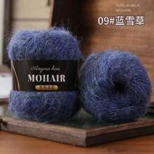 2 绞羊驼毛/马海毛混纺纱线，长马海毛针织，细马海毛纱线，用于编织毛衣、披肩、背心，手工编织，25 克 * 2 绞