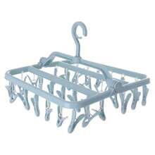 1 pièce Séchoir à linge pliable en plastique PP avec pinces à linge, avec 32 pinces, séchoir à linge suspendu et anti-vent pour les vêtements, sous-vêtements, chaussettes et plus