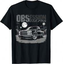 Obs Single Cab Truck Old Body Style Retro 4Th Gen Ck Truck T-Shirt Gift For Dad Gift For Engineers Birthday Gift For 30 Year Old Woman - Black - View 1