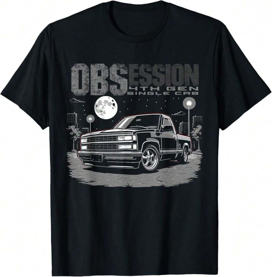 Obs Single Cab Truck Old Body Style Retro 4Th Gen Ck Truck T-Shirt Gift For Dad Gift For Engineers Birthday Gift For 30 Year Old Woman - Black - View 1