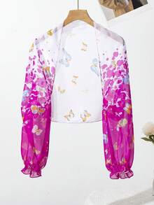 1件女士常规印花长袖披肩