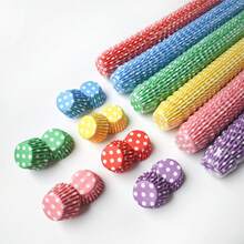 圆点纸杯蛋糕衬垫、迷你烘焙纸杯、纸杯蛋糕烘焙杯、烘焙用品 - 500pcs - 查看 8