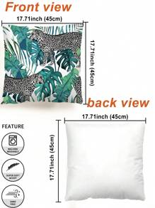2pcs Animal Leopard & Tiger Style Forest Pattern Decorative Throw Pillow Covers, Alphabet Print Square Pillow Cases Without Filling, Cute Cushion Covers, For Sofa, Living Room