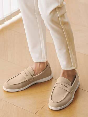 男士透气舒适一脚蹬乐福鞋，简约英伦风，适合休闲、通勤、户外活动 - 夏季老款