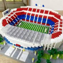 Set de blocuri de construcție pentru stadioane sportive de renume mondial - Model arhitectural de stadion de fotbal în miniatură, jucărie DIY cu microblocuri pentru fani ai sportului