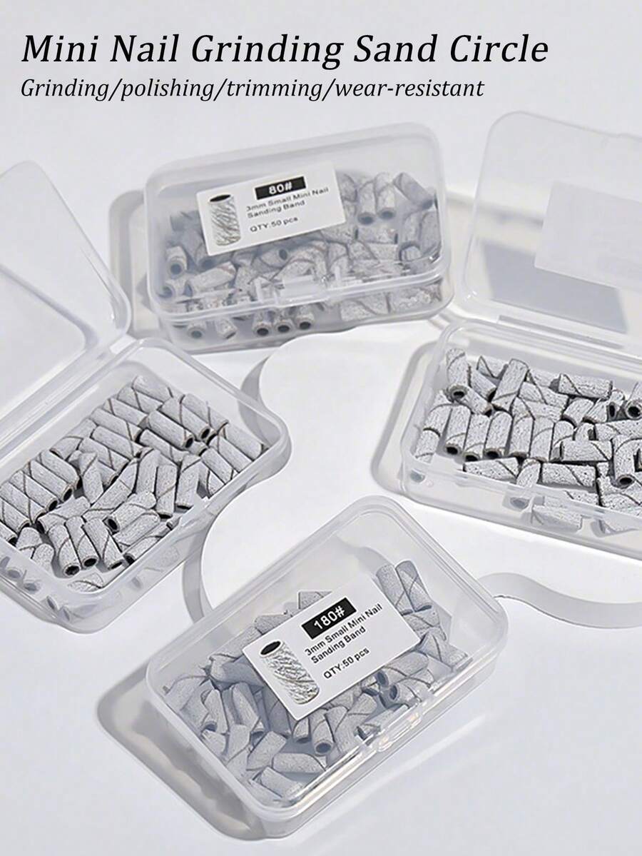 klimonla 美甲打磨环工具,迷你不锈钢轴雕刻美甲高强度工具 - 灰色 - 查看 1