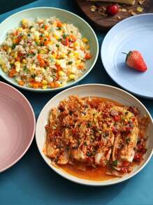 1/4/8 piezas Platos de plástico para cena/ensalada, para camping/restaurante/cocina, aptos para lavavajillas