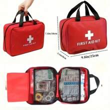 1 Set Medical Emergency First Aid Kit, Outdoor Sports Earthquake Fire Rescue Medical Bag, Portable Handbag For Basic Emergency First Aid Treatment, Suitable For Home, Travel And Camping