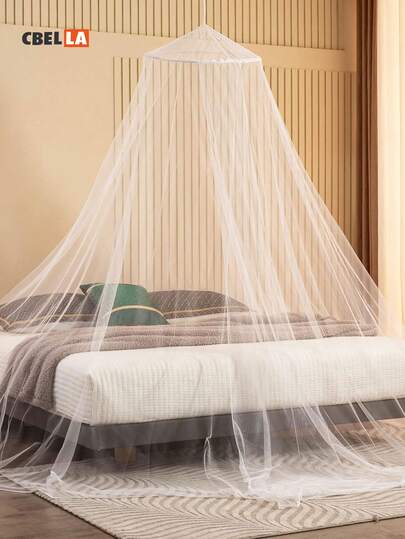 CasaBella Mosquitera colgante transpirable, gancho superior, dosel de cama de encaje, malla encriptada, cúpula redonda, estilo de corte, decoración de dormitorio
