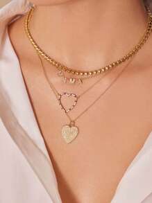 Stilvolle, luxuriöse, massive 925er Sterlingsilber, 18k vergoldete, vintage Herz-Band-Zirkonia-Anhänger-Halskette für Damen als Alltagstrageaccessoire