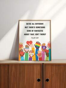 1 件，帆布挂画，带框，防水，教室装饰，教师墙面艺术，平等海报，儿童可打印艺术，同性恋，女孩力量，LGBTQ，包容，励志名言，墙面艺术，海报，LGBT - 彩色 - 查看 6