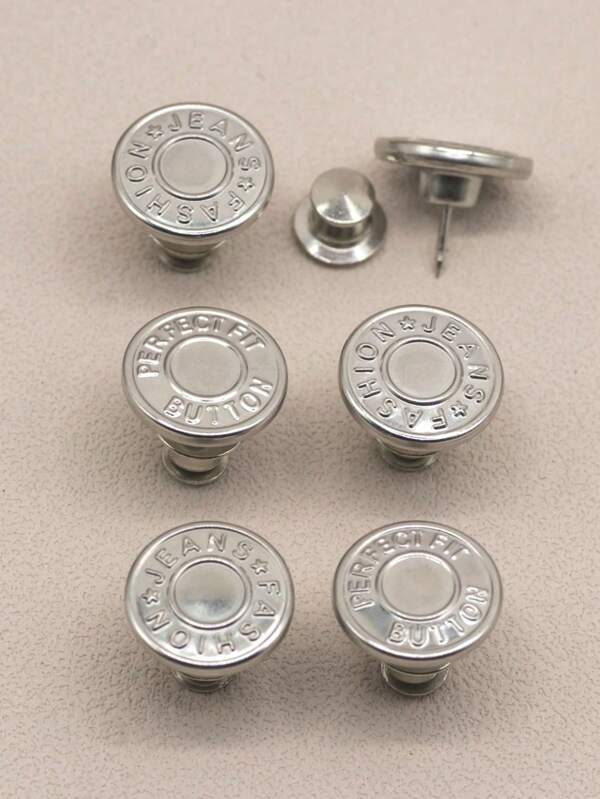 6 botões de reposição para jeans, kit de reparo de botões de pressão de metal de 17 mm, botões jeans removíveis sem costura, para o Dia dos Namorados, casamento, aniversário, costura, suprimentos de costura, acessórios de costura, artesanato, faça você mesmo, artesanato para adultos