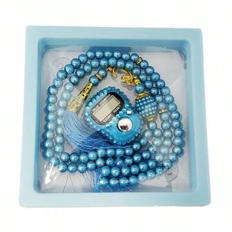 1 Set Minimalist Beaded Bracelet With Rhinestones & Electronic Counter, Gift Box Packaging, Suitable For Counting, Chanting, Sports, Customer Tracking