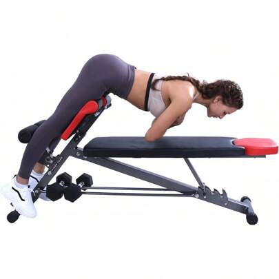Finer Form Multi-Functional Gym Bench For Full All-In-One Body Workout – Versatile Fitness Equipment For Hyper Back Extension, Roman Chair, Adjustable