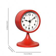 ساعة طاولة معدنية بطراز عتيق، تعمل بصمت، مناسبة لغرفة النوم أو المكتب أو طاولة الليل. وظيفة إنذار لإيقاظ المستخدمين النائمين. عنصر ديكور منزلي أنيق وخيار مثالي لديكور غرفة العودة إلى المدرسة ولوازم الدراسة.