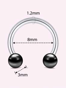 CIZME Different Style Nose Ring, Black Red Nose Ring Septum Horseshoe Earring Eyebrow Lip Helix Tragus Cartilage Piercing Ring, Mustache Shape Nose Piercing, Tongue Ring, Fake Nose Ring CZ African Nose Cuffs, Nose Rings Clip On Nose Jewelry For Woman Gift For Party