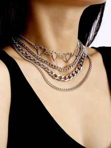 El collar colgante de varios niveles con estilo punk retro es adecuado para cenas y uso diario