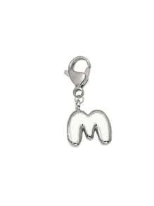 Lindas letras prateadas de bolha, lindo colar com pingente de bolsa - Pingente da sorte, lindas iniciais estilo hip-hop, letras de A a Z, pingente de bolsa e mochila de liga brilhante - Presente perfeito para aniversários e ocasiões especiais, chaveiro, bolsa, mochila, pingente, carro, presentes para mulheres e meninas, carteiras e acessórios para bolsas, presentes para o Dia dos Namorados, presentes para o Dia dos Professores, presentes para o Dia das Mães.