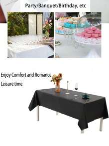 1 Peça Toalha de Mesa Descartável Grossa de Cor Sólida, À Prova D'água, À Prova de Óleo, Para Festas, Aniversários, Banquetes