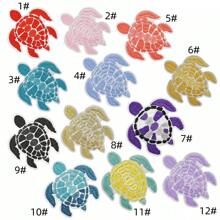 Bunter gestickter Schildkröten Aufnäher, Schildkröten Bekleidungszubehör Schmuck, niedlicher Stickerei Aufnäher