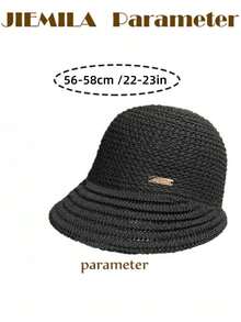 1pc Women Knitted Breathable Fisherman Cap, Multi-Color Korean/Japanese Minimalist & Versatile Slim Sun Hat, Made Of Polyester Fiber - Multicolor - View 5