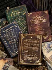 192 quyển sổ tay giấy bạc có thể viết được, loạt bài "Ode To The Distance", sổ tay chủ đề minh họa in tiếng Anh cổ điển, đồ dùng học tập, trở lại trường - Nhiều màu - Xem 2